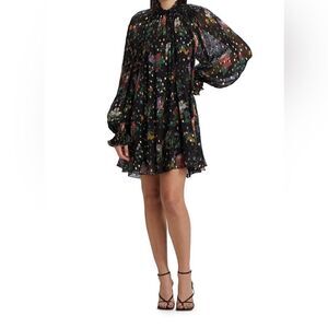 Amur Yael Sheer Pleated A-Line Dress size 6